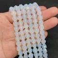 Gefacetteerde witte opaal kralen met blauwe glans voor DIY-sieraden - Opaal