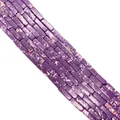 Rectangle 4x13mm purple marble stone beads with natural white veins for jewelry making - No. 5 (Purple White Marbled)