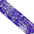 Purple marbled rectangle stone beads 4x13mm for DIY jewelry making and necklace crafts - No. 6 (Light Purple)