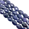 Faceted oval blue goldstone beads with shimmering starry texture for DIY jewelry making - Oval Cut / Blue Sandstone
