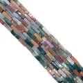 Rectangle 4x13mm colorful malachite gemstone beads for DIY necklace jewelry making - 4x13mm / India Agate