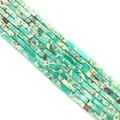 Rectangle imperial jasper tube beads in cyan green and brown for DIY jewelry necklaces - No. 7 (Turquoise Green)