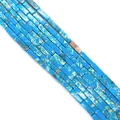 Blue rectangular natural stone beads with brown matrix texture for DIY jewelry making - Color 8 (Sky Blue)