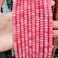 Polierte rosa Quarz Rondelle Perlen für DIY-Schmuckherstellung und Kristallketten - 4x6 98 Perlen / Rosa Chalzedon