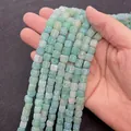 Faceted square green dragon vein agate beads 8mm for DIY jewelry making - 8x8mm / Light Green