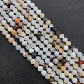 Strands of 8mm yellow silk agate beads with natural patterns for DIY jewelry making - Small / Multicolor Striped (No.1)