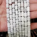 6x10mm white howlite cylinder stone beads with natural grey veins for DIY jewelry - 6x10mm / Howlite