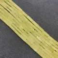 Pale yellow rectangular malachite loose beads 4x13mm for DIY jewelry making - 4x13mm / Topaz
