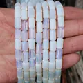 6x10mm opal white cylinder stone beads for DIY jewelry making handmade accessories - 6x10mm / Opal