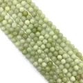 Perline rotonde in pietra naturale verde chiaro semitrasparente per creazione gioielli - 6mm / Prehnite