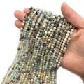 Faceted natural Amazonite beads 2mm strand for DIY handmade jewelry making - Extra Small Size / Flower Amazonite