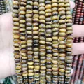 Natürliche Tigerauge Perlen in Abakusform mit goldenem Glanz für Schmuck - 4x6 98 Perlen / Tigerauge
