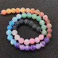 Spiral layout of colorful dragon vein agate round beads for DIY jewelry making - 6mm / US 1