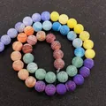 Rainbow cracked agate round beads 8-10mm for DIY jewelry making and bracelets - 6mm / US 2
