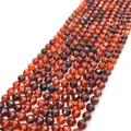 Perle tonde sfaccettate da 6mm in pietra naturale rosso-marrone per gioielli fai-da-te - 6mm / N. 2 (Rosso Profondo)