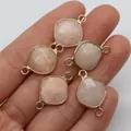 Conectores de piedra natural facetada dijes de rombo dorado para joyería DIY - Estilo 10
