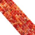 Frosted dragon vein agate beads in orange and red tones for DIY jewelry making - 6mm / No. 4 (Orange Red)