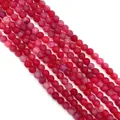 Frosted red dragon vein agate beads with matte finish for DIY jewelry bracelets - No.5 (Deep Red)