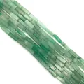 Rectangle cut natural green aventurine loose beads for DIY jewelry making - 4x13mm / Green Aventurine