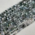 Natural moss agate beads in various sizes for DIY jewelry making and bracelets - 4mm / Tree Agate