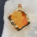 23mm orange gradient crystal square pendant with golden metal edges and bail - Small / Orange Yellow
