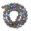 Polished 6-10mm labradorite beads with bright blue flashes for DIY jewelry making - Small
