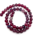 Deep purple dragon vein agate beads in round spiral arrangement for DIY jewelry - 6mm / Color 4 (Rose Red)