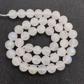 Strand of 6-10mm moonstone beads with blue iridescent glow for DIY jewelry making - Small / Cream Moonstone