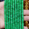 Green natural turquoise rondelle wheel beads 4x6mm for DIY jewelry necklace making - Green Jade