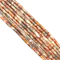 Cylindrical marble pattern natural stone spacer beads for DIY jewelry making - Rhodochrosite