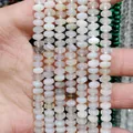 Translucent milky white wheel-shaped moonstone loose beads for DIY jewelry making - Agate