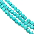 Gefacetteerde hartvormige turkoois stenen kralen met zwarte aders voor DIY sieraden - Blauw Turkoois