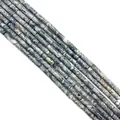 Cylindrical gray marble stone beads 4x13mm for DIY jewelry making and craft projects - Grey Agate