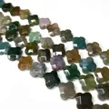Perle in pietra naturale sfaccettata a forma di quadrifoglio per creazione gioielli DIY - US 1