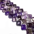 Perline naturali a quadrifoglio viola lucido per gioielli e collane fai-da-te - Ametista