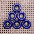 6 pieces of dark blue 20mm round stone ring pendants for DIY jewelry making - Dyed Lapis Lazuli