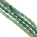 Facettierte ovale grüne Aventurin-Quarz-Perlen für DIY-Schmuck und Halskettenherstellung - 6x9mm ca. 22 Perlen / Grüner Aventurin