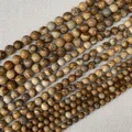 Perle rotonde in Diaspro Paesaggio naturale per gioielli fai da te con texture di pietra - 4mm / Diaspro Paesaggio