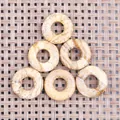 Brown marble pattern natural stone donut pendants for DIY jewelry making - Jasper