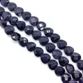 Gefacetteerde blauwe zandsteen hartkralen met sterrenhemel effect voor DIY sieraden - Blauwe zandsteen