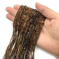 Faceted natural tiger eye gemstone beads in 2-3mm size for DIY jewelry making - Tiger's Eye