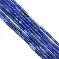Deep blue Lapis Lazuli cylindrical beads for DIY jewelry with golden pyrite flecks - Dyed Lapis Lazuli
