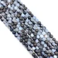Frosted grey and light blue natural agate beads for DIY jewelry making - Small / Dark Gray And Blue Gray Mix