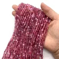 Faceted purple tiger eye beads for DIY jewelry making in 3mm size strand - Strawberry Quartz
