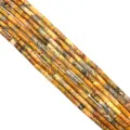 Natural crazy lace agate cylinder beads 4x13mm with warm orange and white veins - Crazy Lace Agate