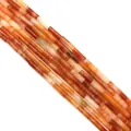 Natural carnelian agate tube beads for DIY jewelry with orange red stone texture - Red Aventurine