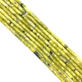 Natural lemon jade cylinder tube beads 4x13mm loose stones for DIY jewelry making - Yellow Jade