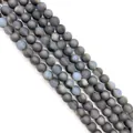 Matte dark grey natural agate round beads for DIY jewelry making and bracelets - Dark Gray And Blue Gray Matte