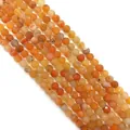 Matte orange agate beads with natural mineral texture for DIY jewelry making - 6mm / No. 2 (Orange Yellow)