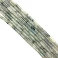 Natural labradorite tube beads with blue flash fire for DIY jewelry making - Flash Stone